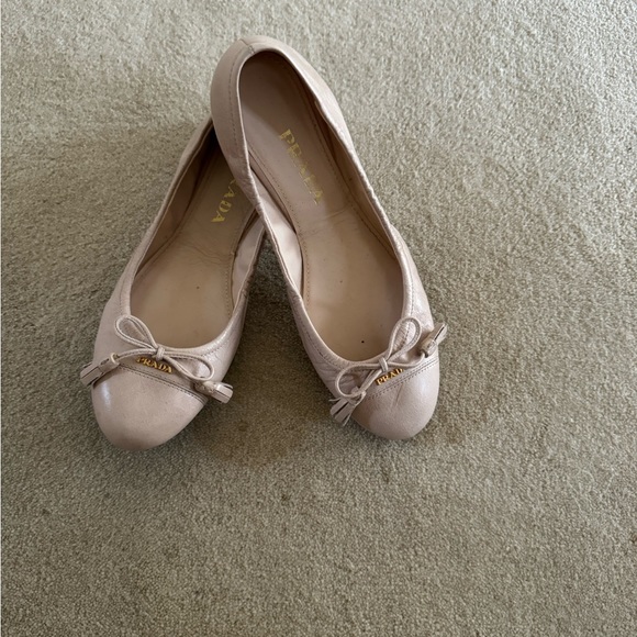 Prada Pink Flats, size 38, made in Italy, slightly used, no box, with shoe bag. - Picture 1 of 1